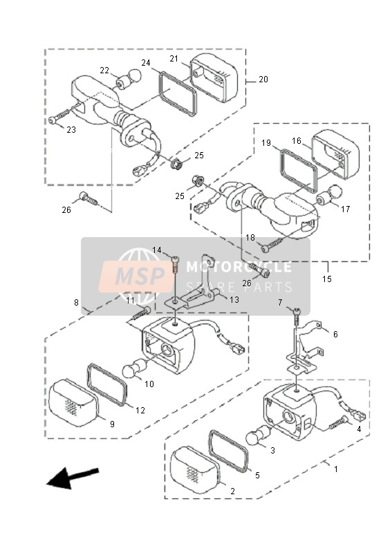 5S9H33280000, Stutze, Blinker 2, Yamaha, 0